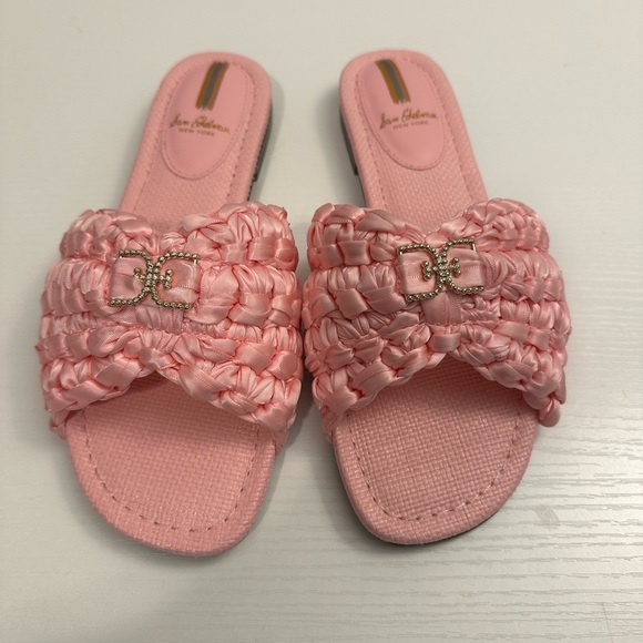Sam Edelman Bridget Slide Sandal Pink Rose Ribbon Size 8.5 - Picture 2 of 11